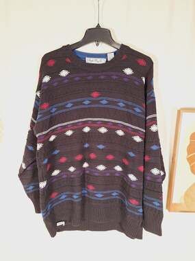 Bugle Boy Co. Men's Cotton Snowflake Design Sweater XL